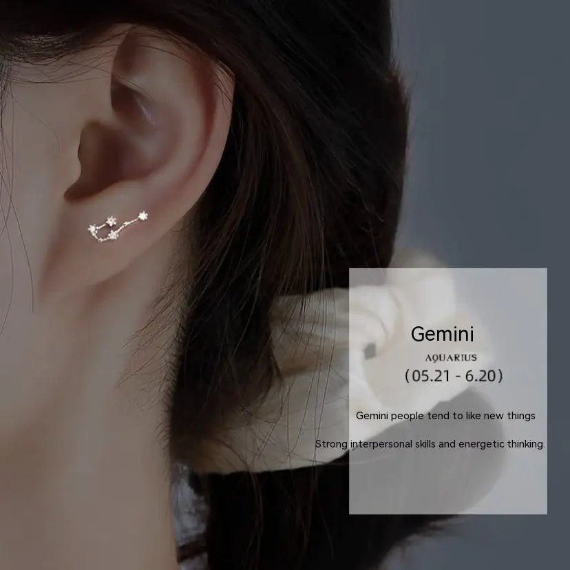 S925 Sterling Silver Constellation Stud Earrings