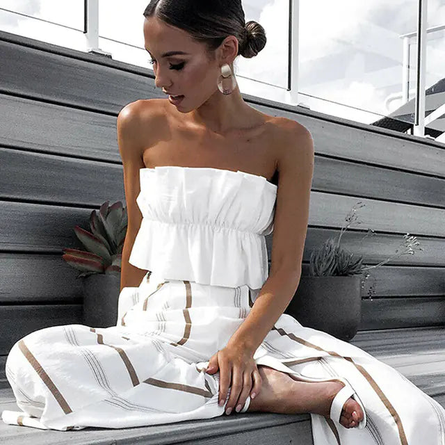 Off Shoulder Ruffled Tube Top for Women