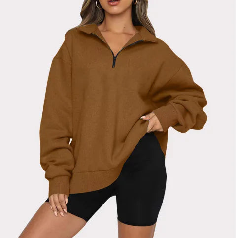 Half-Zip Long Sleeve Pullover Sweatshirt