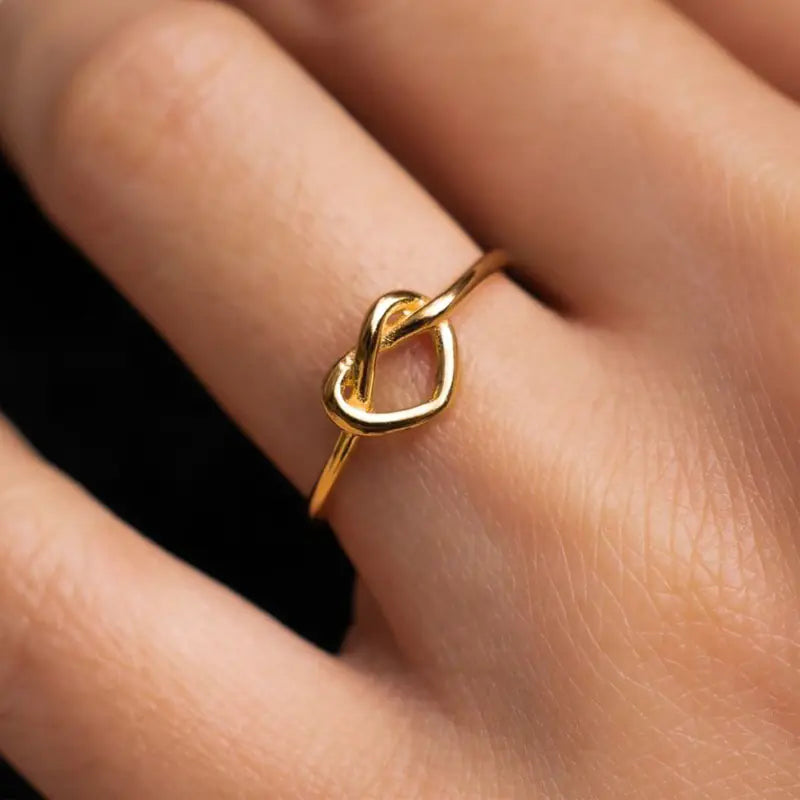 18K Gold Plated Stainless Steel Heart-shaped Ring for Women