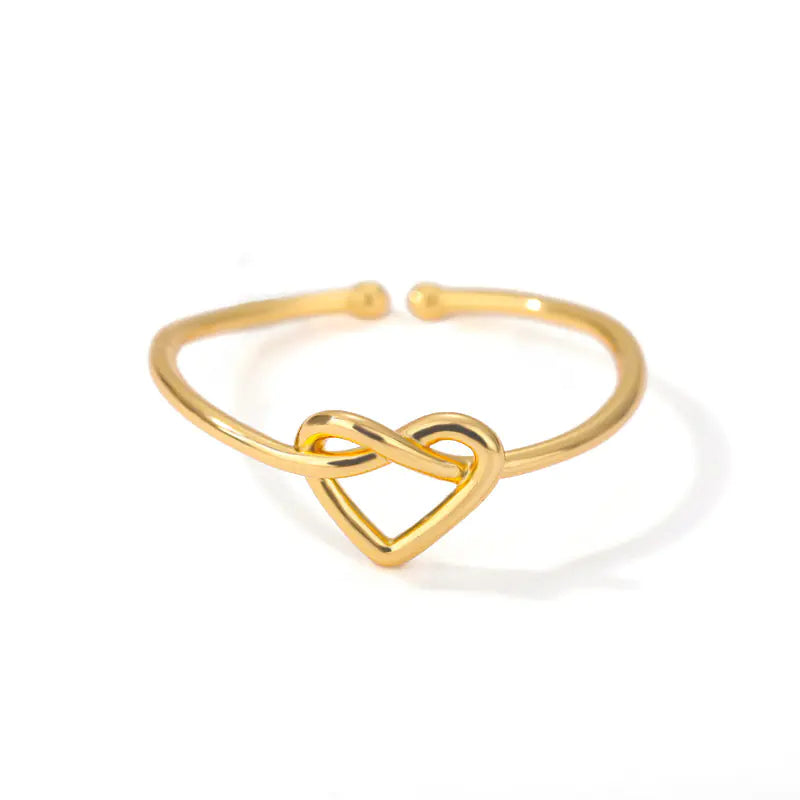 18K Gold Plated Stainless Steel Heart-shaped Ring for Women