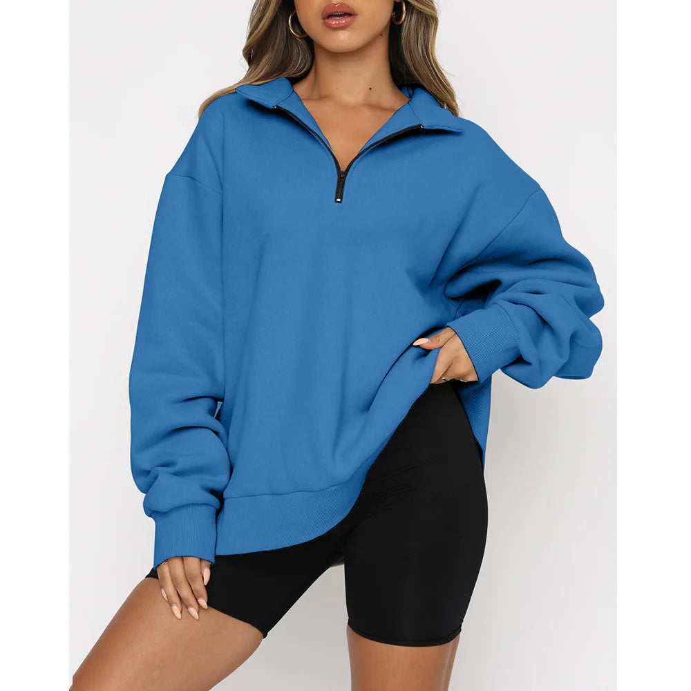 Half-Zip Long Sleeve Pullover Sweatshirt