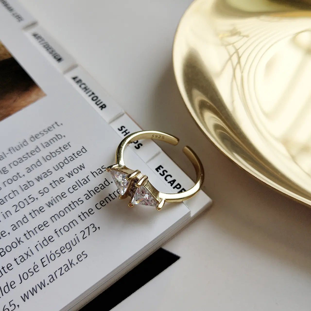 Simple Gold 925 Sterling Silver Ring