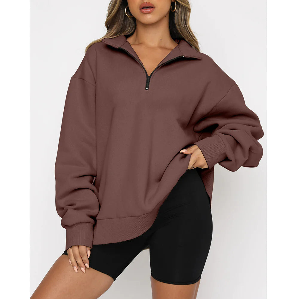 Half-Zip Long Sleeve Pullover Sweatshirt