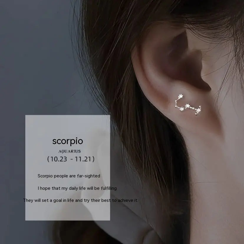 S925 Sterling Silver Constellation Stud Earrings