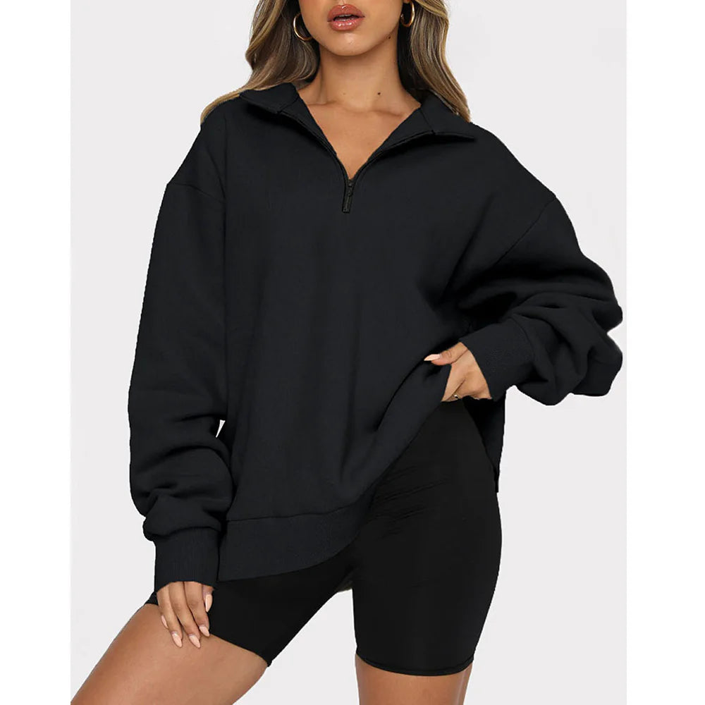Half-Zip Long Sleeve Pullover Sweatshirt