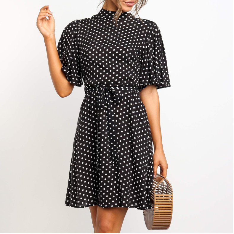 Irregular Autumn Dress with Ruffle Details