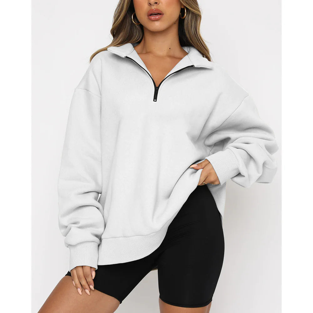 Half-Zip Long Sleeve Pullover Sweatshirt