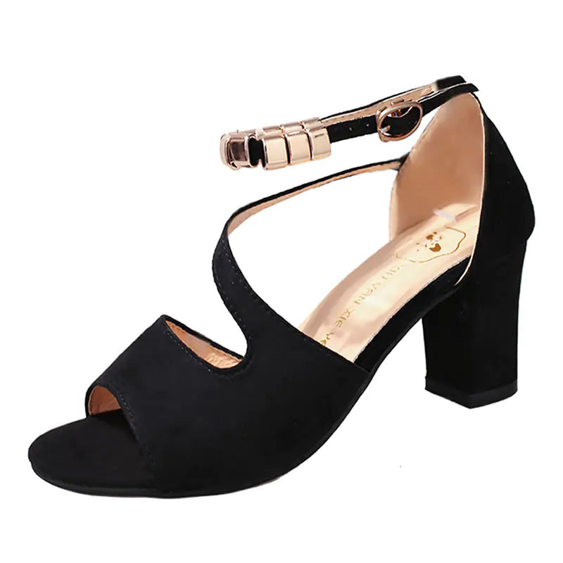 Women’s Summer Peep-Toe Chunky Heel Sandals