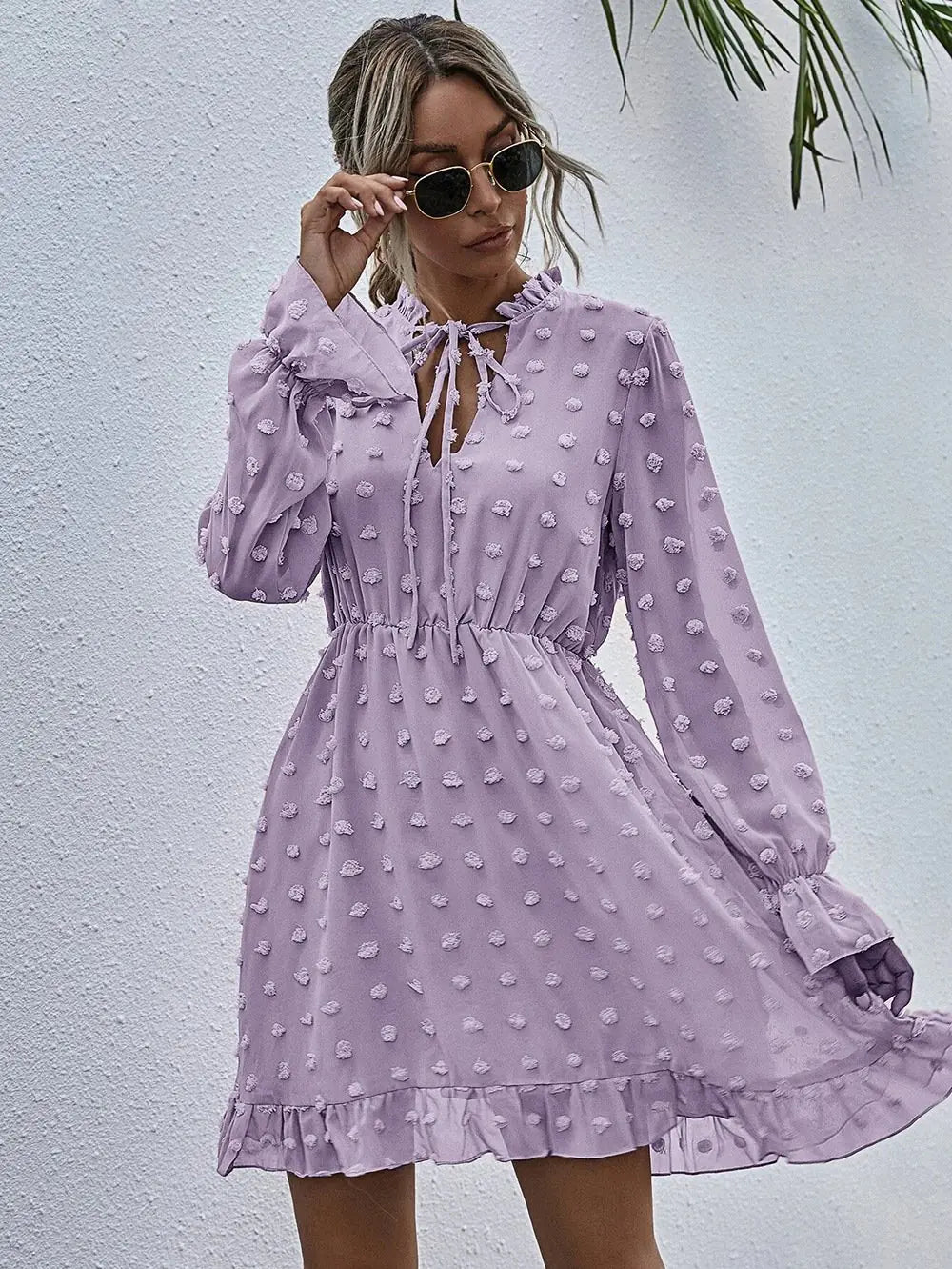 High Waist Polka Dot Dress for Women