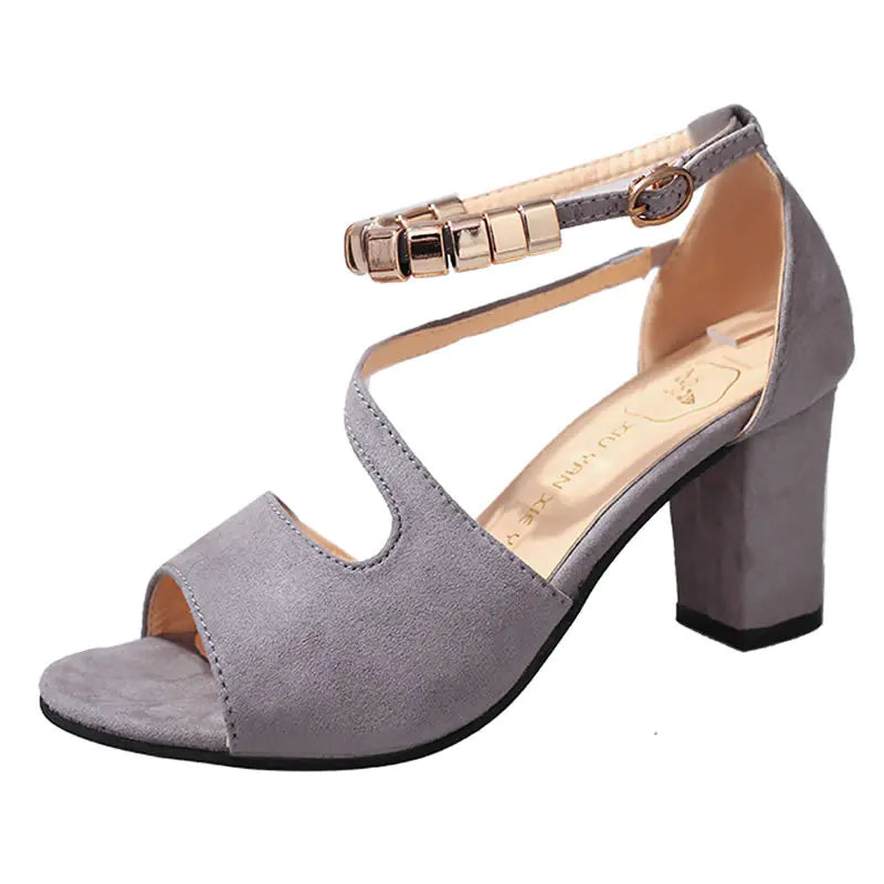 Women’s Summer Peep-Toe Chunky Heel Sandals