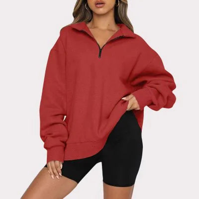 Half-Zip Long Sleeve Pullover Sweatshirt