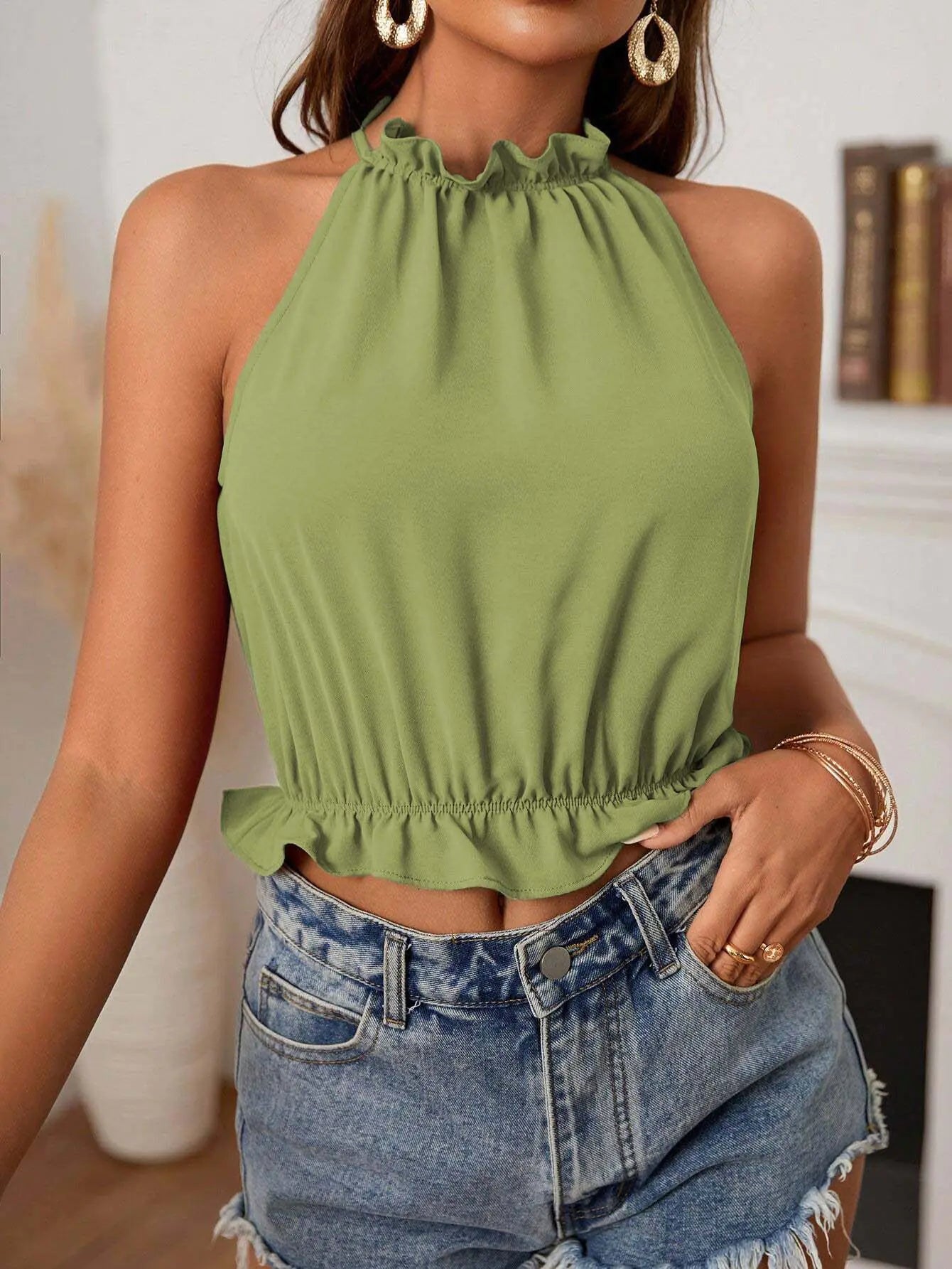 Plus Size Sleeveless Sexy T-Shirt for Women