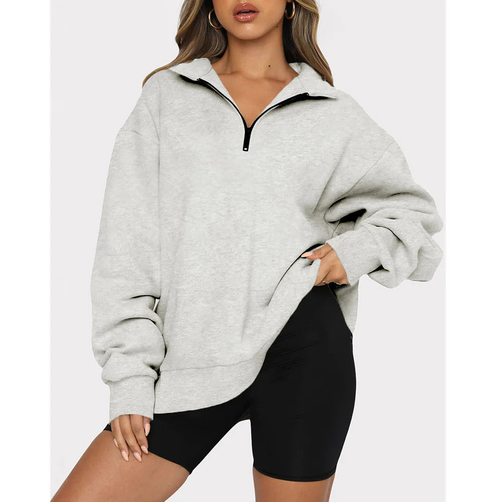 Half-Zip Long Sleeve Pullover Sweatshirt