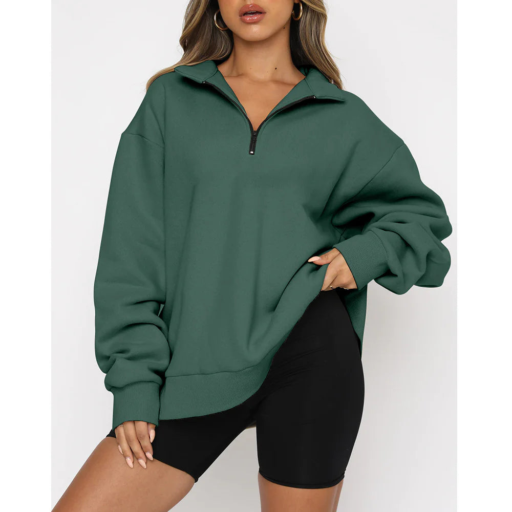 Half-Zip Long Sleeve Pullover Sweatshirt