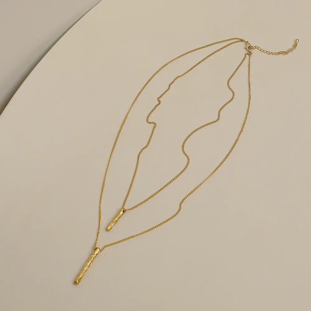 HYACINTH Double Layer Nostalgic Chain Necklace for Women