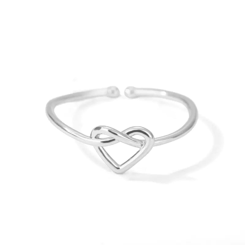 18K Gold Plated Stainless Steel Heart-shaped Ring for Women